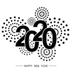 Happy New Year 2020 Text Design. Vector Eps 10