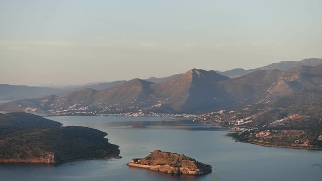 time laps sunrise in mirabella bay crete