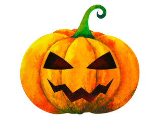 pumpkin halloween watercolor painting illustration design white isolated clipping path