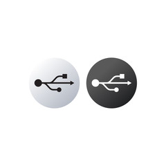 USB symbol icon vector set of button. symbol for web site Computer and mobile vector. Stock vector illustration isolated on white background.