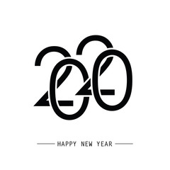 Happy New Year 2020 Text Design. Vector Eps 10