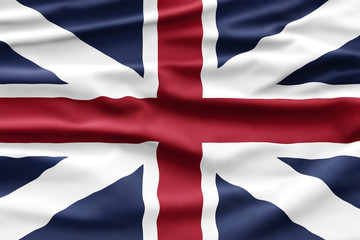 Great Britain National Day. UK Flag with stripes and national colors. Union Jack. Background illustration.