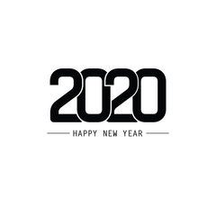 Happy New Year 2020 Text Design. Vector Eps 10