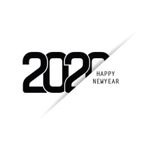 Happy New Year 2020 Text Design. Vector Eps 10