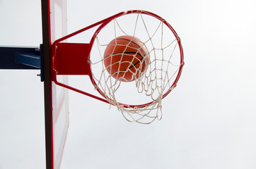 the basketball reached the goal