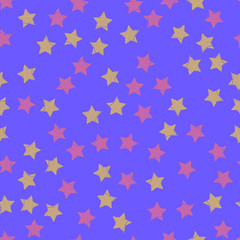 Fototapeta na wymiar Stars in different shapes and forms. Merry Christmas and New Year seamless vector pattern. Colorful background for Xmas.