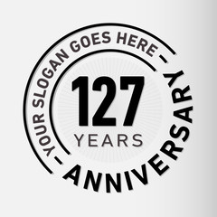127 years anniversary logo template. One hundred and twenty-seven years celebrating logotype. Vector and illustration.