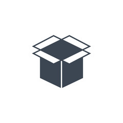 Box related vector glyph icon.