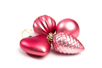 Christmas decorations isolated on white background - Image
