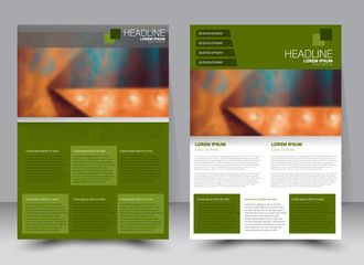 Abstract flyer design background. Brochure template. Can be used for magazine cover, business mockup, education, presentation, report. a4 size with editable elements. Green color.