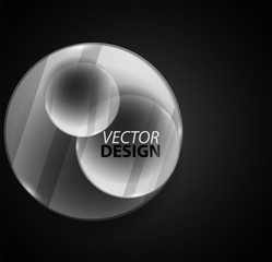 Glass circle, round shape glossy element frame border