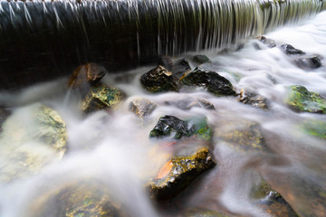 Small waterfall  with foliage