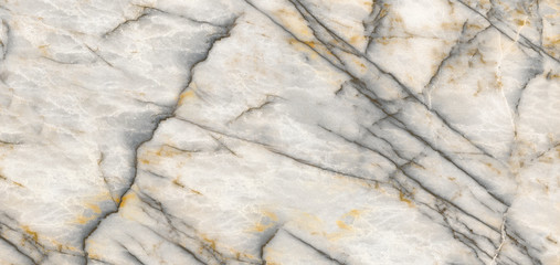 Natural Marble Stone Texture Background, White Colored Marble With Gray Curly Veins And Yellow Effect, It Can Be Used For Interior-Exterior Home Decoration and Ceramic Tile Surface, Wallpaper.