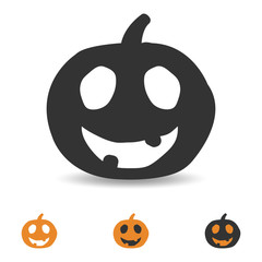 halloween pumpkin icon, scary face for party design