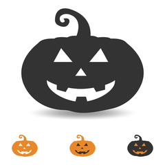 halloween pumpkin illustration for party and decoration, scary face icon