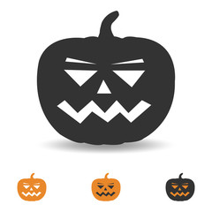 halloween pumpkin illustration for party and decoration, scary face icon