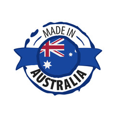 Australia flag, vector illustration on a white background.