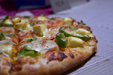 pizza with mushrooms and cheese