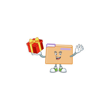 Bring gift folder data isolated on white background