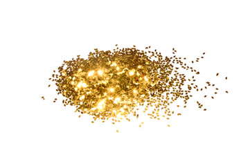 Background with gold glitter on white background for your design