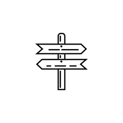 Guidepost vector icon. Road sign on white background.