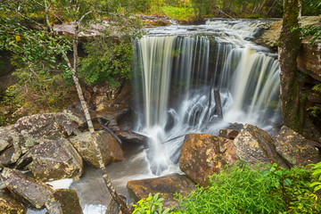 Picture of Waterfall in Forest at southeast asia Thailand, Travel Destinations Concept stock