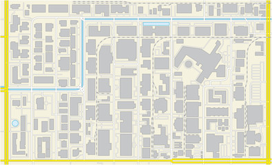 imaginary cadastral plan of an industrial and commercial area
