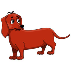 Dachshund Brown Dog - Cartoon Vector Image