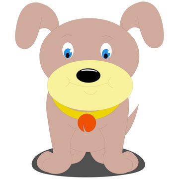 Cute Puppy Front Pose - Cartoon Vector Image