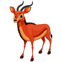 Happy Antelope - Cartoon Vector Image