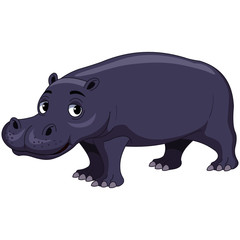 Happy Hippopotamus - Cartoon Vector Image
