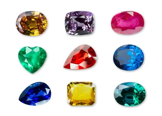 Fototapete Bright gems isolated on a white background © byjeng