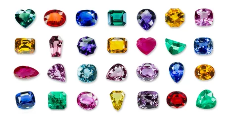 Poster Bright gems isolated on a white background © byjeng