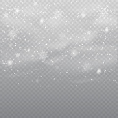 Snow isolated on transparent background