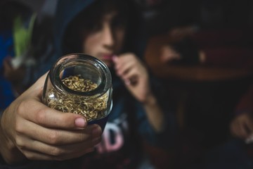 woman holding a glass of wine