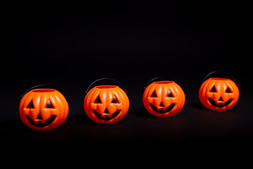 Holloween pumpkin decoration on a black background