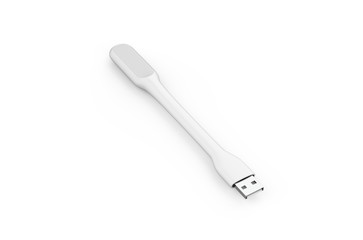Portable usb led light, mock up template on isolated white background, 3d illustration