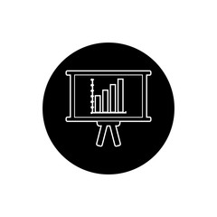 Business Presentation Icon. Rounded Button style vector EPS.