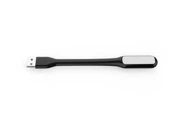 Portable usb led light, mock up template on isolated white background, 3d illustration