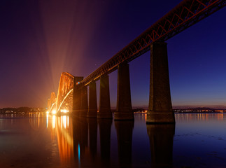 Forth Bridge at night, Scotland