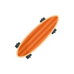 Long board skateboard icon. Flat illustration of long board skateboard vector icon for web design
