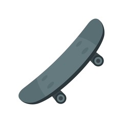 Black skateboard icon. Flat illustration of black skateboard vector icon for web design