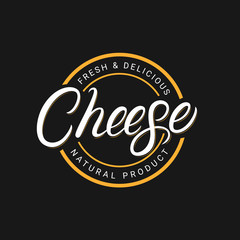 Fototapeta premium Cheese hand written lettering logo