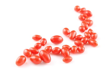 fresh goji berries isolated on a white background