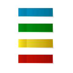 Creative vector illustration of sticky notes, reminders, bookmarks with shadows isolated on transparent background. Art design paper memo of different color template. Abstract concept graphic element