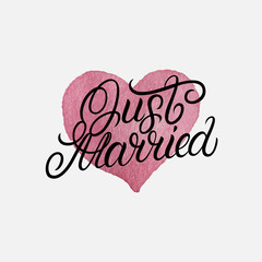 Just married hand written lettering.