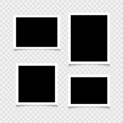 Blank photo frames. Empty blank photo frame set, Vector illustration