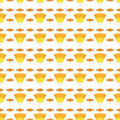 Halloween sweets seamless pattern on white background. Jelly and candy.