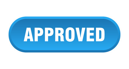 approved button. approved rounded blue sign. approved