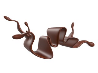 Shiny sweet chocolate liquid splash.